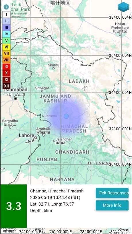 Breaking: भूकंप के झटकों से हिली चंबा की धरती, 3.3 मापी गई तीव्रता